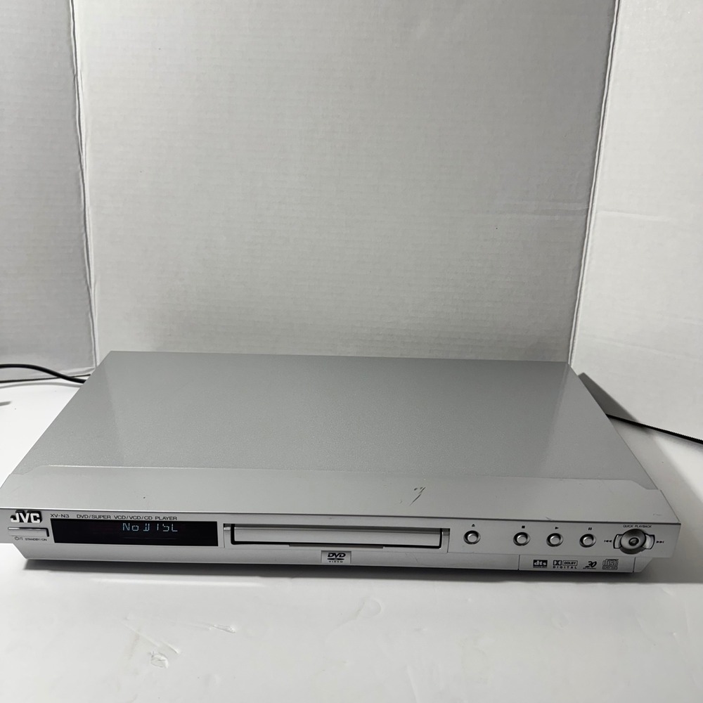 JVC‎ XVN3 Silver DVD Super VCD CD Player With Power Cord no remote